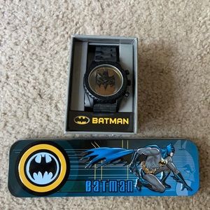 Batman watch and pencil tin
